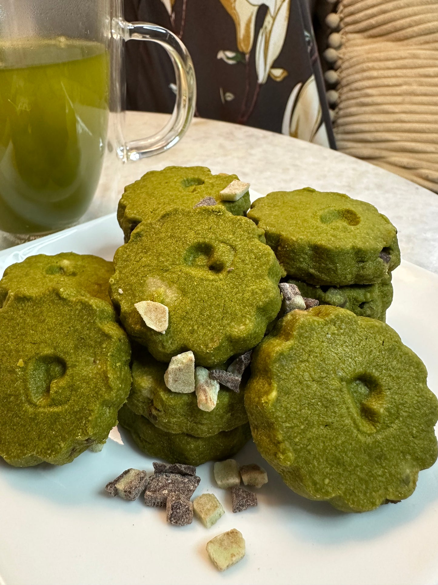 Matcha Mint Chip Shortbread
